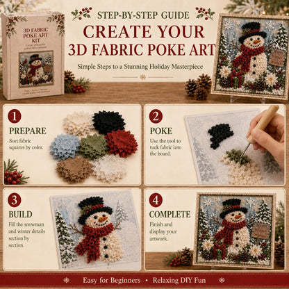 Snowman poke art step-by-step guide