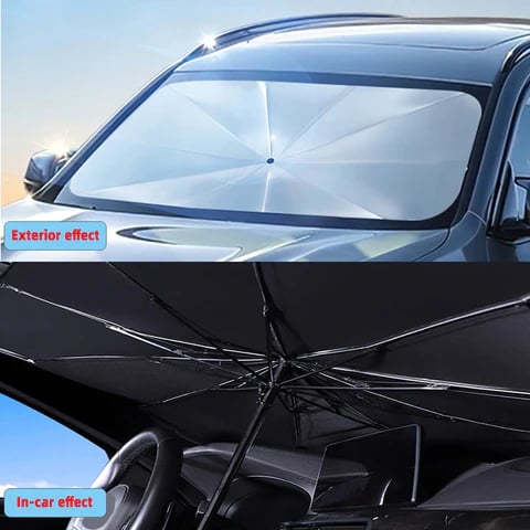 ☀️Car Sunshade – Effective Heat Insulation. UV Block & Easy Foldable Auto Windshield Protector