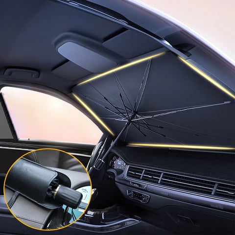 ☀️Car Sunshade – Effective Heat Insulation. UV Block & Easy Foldable Auto Windshield Protector
