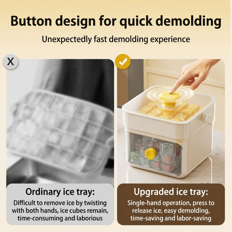 🧊2026 HOT SALE 50% OFF! 🥤 Ice Cube Maker with Storage – 48 cubes at once. leak‑proof lid. Stackable. saves space. 🏖️