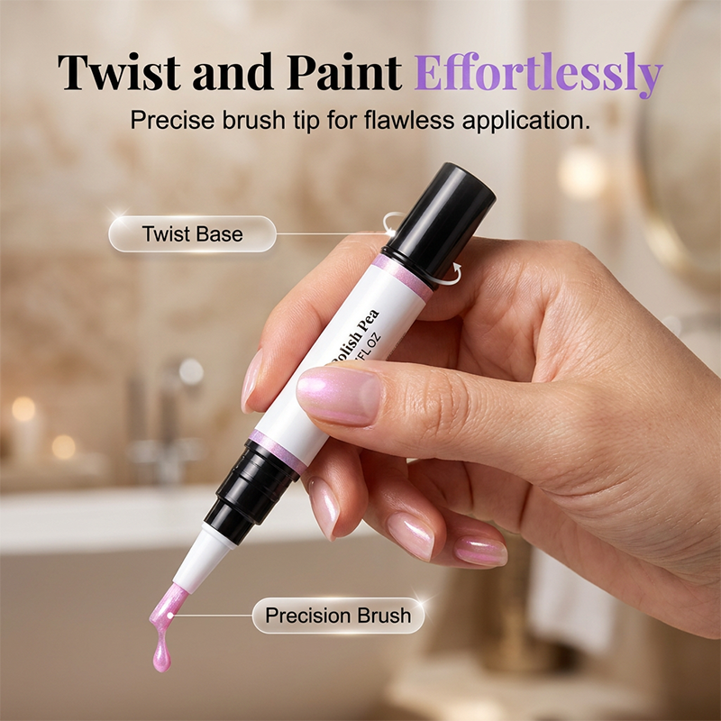 Twist and paint gel nail polish pen applicator