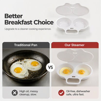 🥳2026 HOT SALE🥳💞50K+ SOLD! 🥚✨ 50% OFF + BUY 1 GET 1 FREE! Dual Cavity Microwave Egg Poacher – Quick oil‑free cooking. food‑grade PP & versatile. Perfect for busy mornings – healthy breakfast in minutes! ⚡🍳