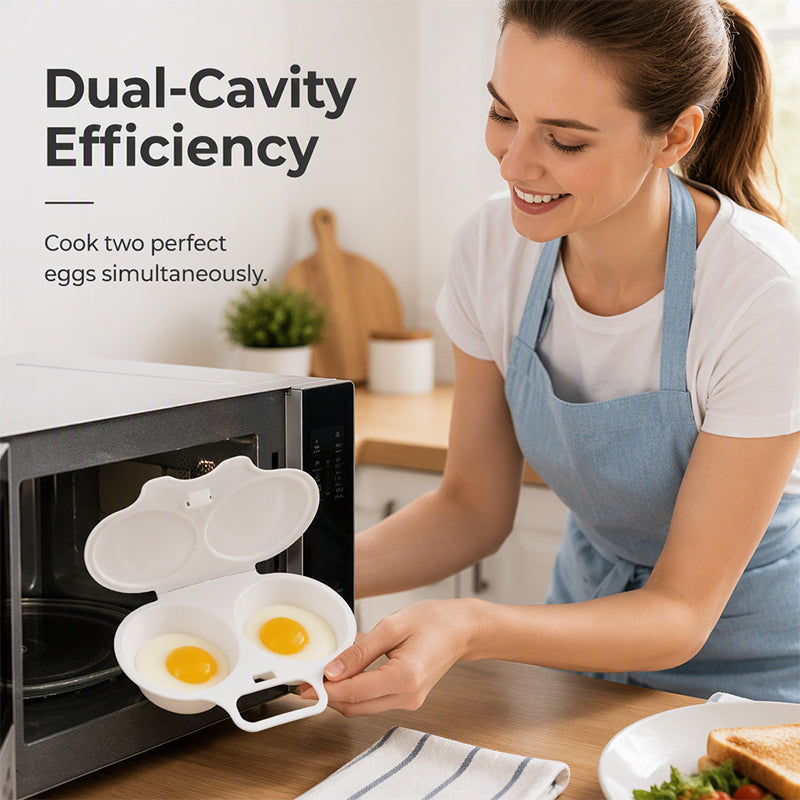 🥳2026 HOT SALE🥳💞50K+ SOLD! 🥚✨ 50% OFF + BUY 1 GET 1 FREE! Dual Cavity Microwave Egg Poacher – Quick oil‑free cooking. food‑grade PP & versatile. Perfect for busy mornings – healthy breakfast in minutes! ⚡🍳