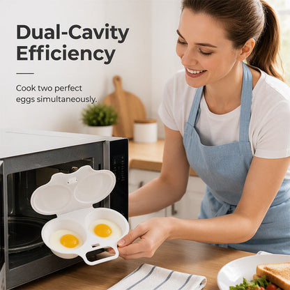 🥳2026 HOT SALE🥳💞50K+ SOLD! 🥚✨ 50% OFF + BUY 1 GET 1 FREE! Dual Cavity Microwave Egg Poacher – Quick oil‑free cooking. food‑grade PP & versatile. Perfect for busy mornings – healthy breakfast in minutes! ⚡🍳