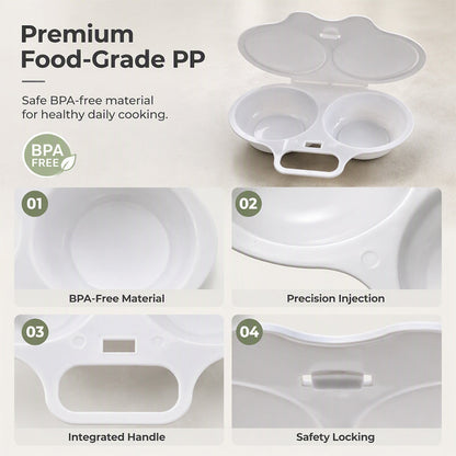 🥳2026 HOT SALE🥳💞50K+ SOLD! 🥚✨ 50% OFF + BUY 1 GET 1 FREE! Dual Cavity Microwave Egg Poacher – Quick oil‑free cooking. food‑grade PP & versatile. Perfect for busy mornings – healthy breakfast in minutes! ⚡🍳