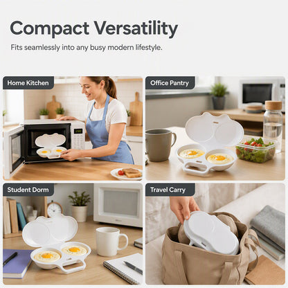 🥳2026 HOT SALE🥳💞50K+ SOLD! 🥚✨ 50% OFF + BUY 1 GET 1 FREE! Dual Cavity Microwave Egg Poacher – Quick oil‑free cooking. food‑grade PP & versatile. Perfect for busy mornings – healthy breakfast in minutes! ⚡🍳
