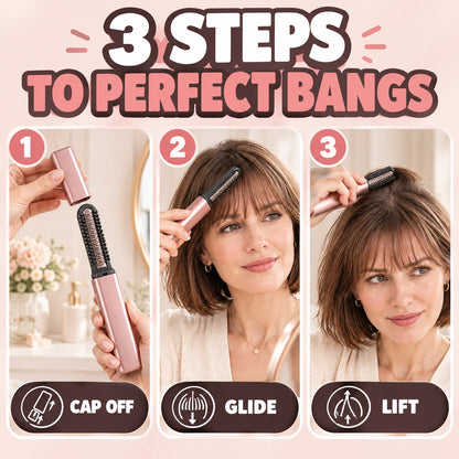 Cordless Mini Hair Straightener Brush for Bangs & Volume