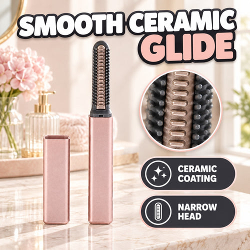 Cordless Mini Hair Straightener Brush for Bangs & Volume