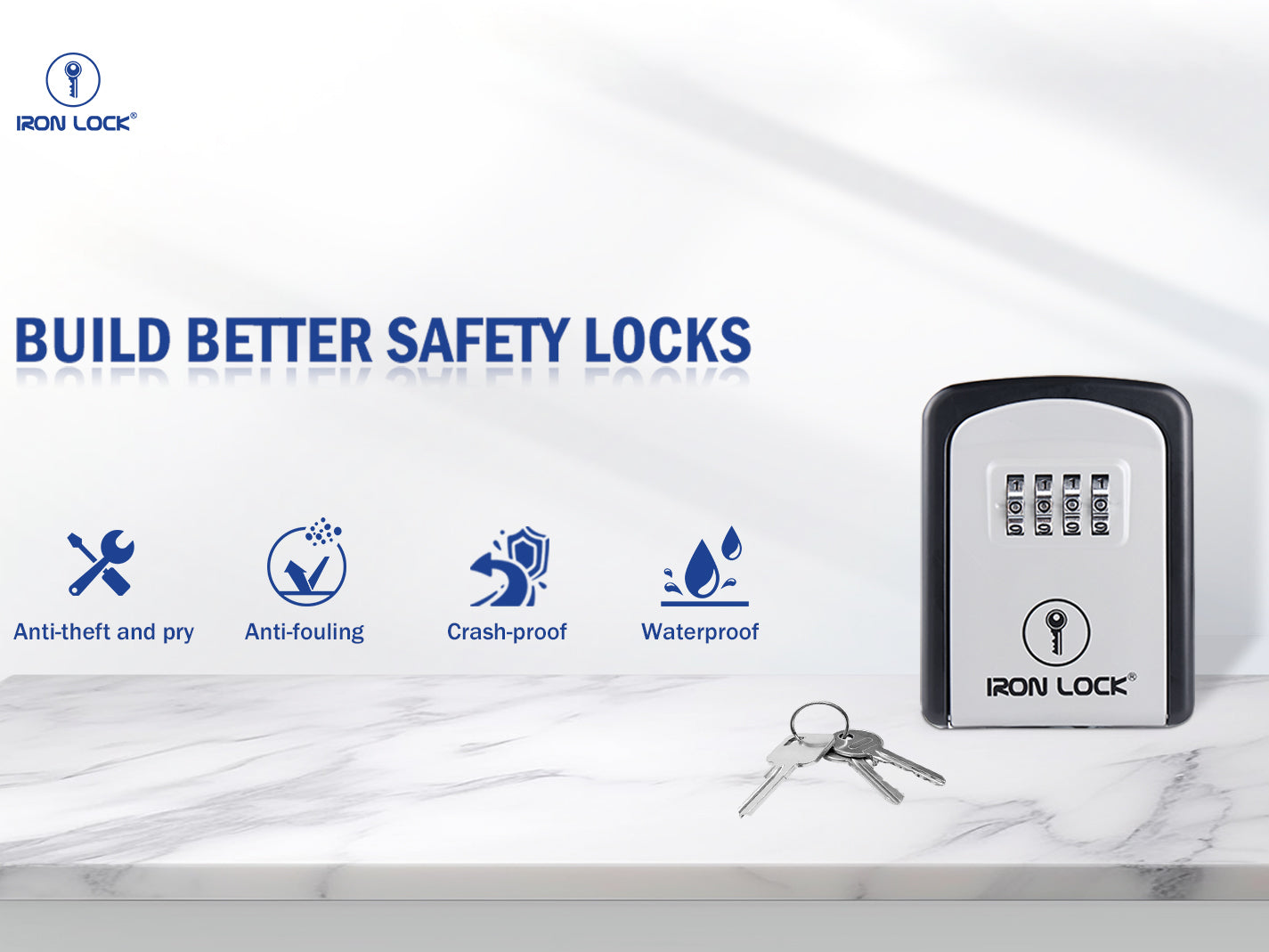 Wall-mount key lock box durability and weather protection features