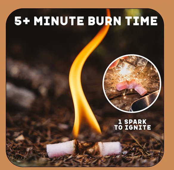Fire starter plugs burn time detail