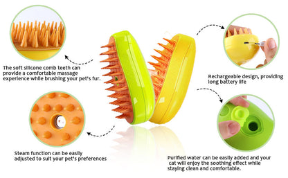 Zakdavi™ Patented Exclusive Rechargeable Steam Pet Brush